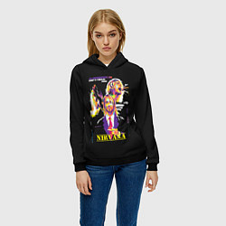 Толстовка-худи женская Kurt Cobain, цвет: 3D-черный — фото 2