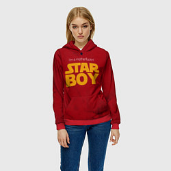 Толстовка-худи женская The Weeknd - Star Boy, цвет: 3D-красный — фото 2