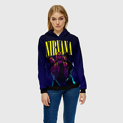 Толстовка-худи женская Nirvana Neon, цвет: 3D-черный — фото 2