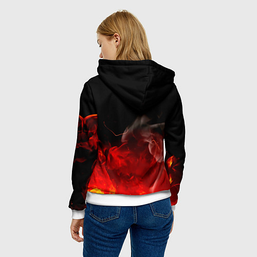 Женская толстовка Зоро и Луффи в огне One Piece / 3D-Белый – фото 4