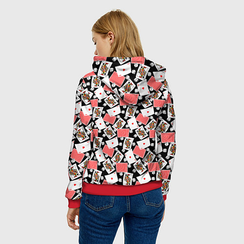 Женская толстовка Карты / 3D-Красный – фото 4