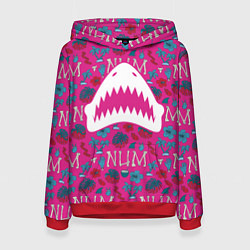 Толстовка-худи женская King Shark Num Num Num, цвет: 3D-красный