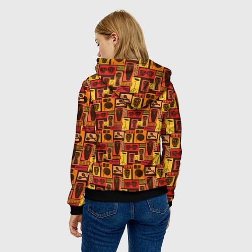 Женская толстовка Барабанщик / 3D-Черный – фото 4