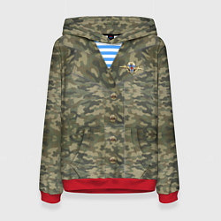 Женская толстовка Камуфляж ВДВ со значком