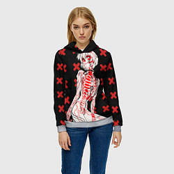 Толстовка-худи женская Ева 00 Аянами Рей в X Ray, цвет: 3D-меланж — фото 2