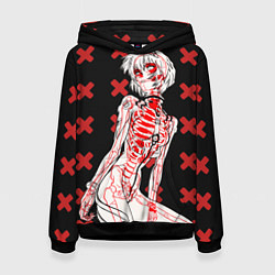 Толстовка-худи женская Ева 00 Аянами Рей в X Ray, цвет: 3D-черный