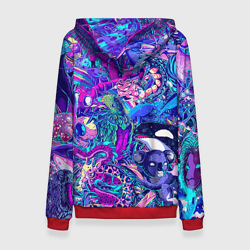 Женская толстовка Неоновые Звери / 3D-Красный – фото 2