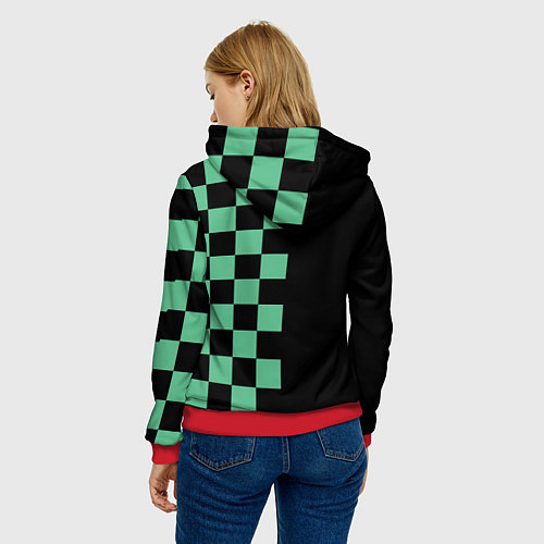 Женская толстовка КОСТЮМ TANJIRO KAMADO ТАНДЖИРО / 3D-Красный – фото 4