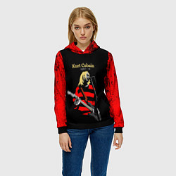 Толстовка-худи женская КУРТ КОБЕЙН НИРВАНА ЛОГО спина Z, цвет: 3D-черный — фото 2