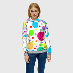 Толстовка-худи женская Polka dot, цвет: 3D-меланж — фото 2