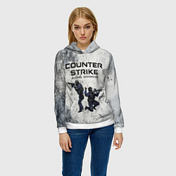 Толстовка-худи женская COUNTER TERRORIST CS GO Z, цвет: 3D-белый — фото 2