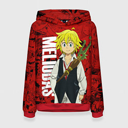 Толстовка-худи женская Мелиодас, Meliodas, цвет: 3D-красный