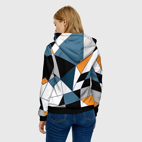 Женская толстовка Геометрический узор / 3D-Черный – фото 4