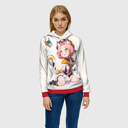 Толстовка-худи женская Diona Katzlein Cocktail, цвет: 3D-красный — фото 2