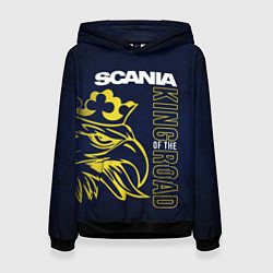 Толстовка-худи женская Scania king of the road, цвет: 3D-черный