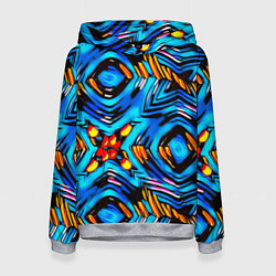 Женская толстовка Желто-синий абстрактный узор