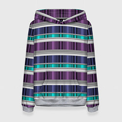 Женская толстовка Бирюзово-сиреневый полосатый
