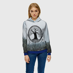Толстовка-худи женская Иггдрасиль Yggdrasil Z, цвет: 3D-синий — фото 2