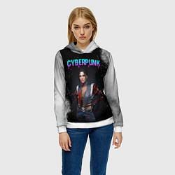 Толстовка-худи женская Панам Палмер КИБЕРПАНК 2077, цвет: 3D-белый — фото 2