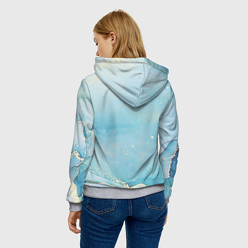 Женская толстовка Голубая Акварель / 3D-Меланж – фото 4
