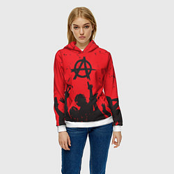 Толстовка-худи женская АНАРХИЯ СВОБОДА Z, цвет: 3D-белый — фото 2