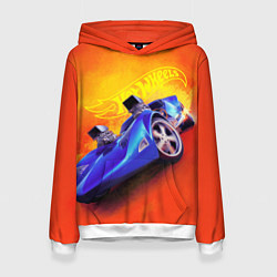 Толстовка-худи женская Hot Wheels Хот Вилс, цвет: 3D-белый