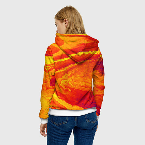 Женская толстовка ПЯТНО ЮПИТЕРА ОРАНЖЕВЫЙ ГРАНЖ / 3D-Белый – фото 4