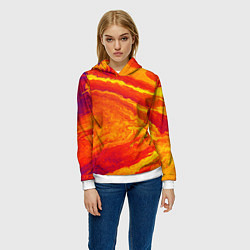 Толстовка-худи женская ПЯТНО ЮПИТЕРА ОРАНЖЕВЫЙ ГРАНЖ, цвет: 3D-белый — фото 2