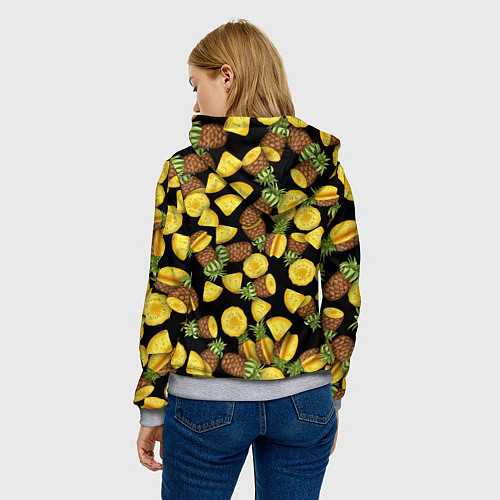 Женская толстовка Ананасы / 3D-Меланж – фото 4