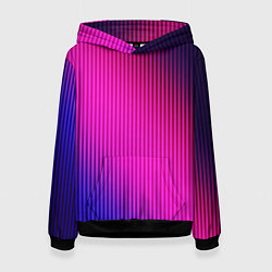 Толстовка-худи женская Фиолетово-малиновый градиент, цвет: 3D-черный