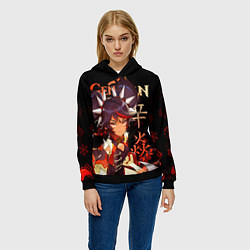 Толстовка-худи женская Синь Янь Genshin Impact, цвет: 3D-черный — фото 2