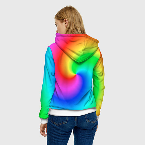Женская толстовка Pepe rainbow / 3D-Белый – фото 4