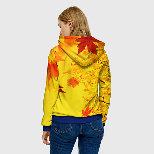 Женская толстовка ОСЕННИЕ ЦВЕТА ЗОЛОТАЯ ОСЕНЬ / 3D-Синий – фото 4
