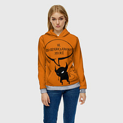 Толстовка-худи женская Не по-православному Halloween, цвет: 3D-меланж — фото 2