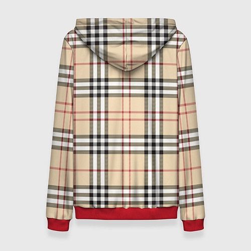 Женская толстовка Клетчатый принт в стиле Burberry / 3D-Красный – фото 2