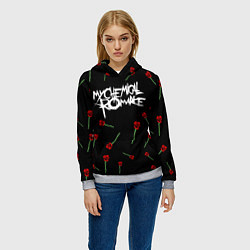 Толстовка-худи женская MY CHEMICAL ROMANCE РОЗЫ MCR ROSES, цвет: 3D-меланж — фото 2