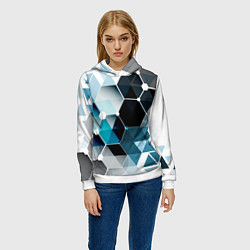 Толстовка-худи женская Абстракция FLO, цвет: 3D-белый — фото 2