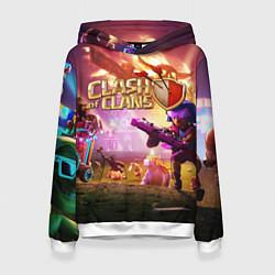 Толстовка-худи женская CLASH OF CLANS СТОЛКНОВЕНИЕ КЛАНОВ, цвет: 3D-белый