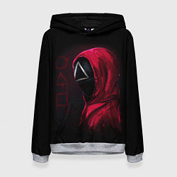 Женская толстовка ИГРА В КАЛЬМАРА, СТРАЖ ТРЕУГОЛЬНИК, ФИГУРЫ ИГРЫ