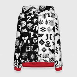 Женская толстовка DESTINY LOGOBOMBING ЧЁРНО БЕЛОЕ