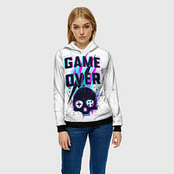 Толстовка-худи женская Game OVER - NEON 3D, цвет: 3D-черный — фото 2