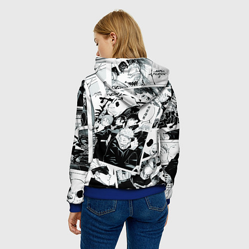 Женская толстовка Магическая битва Jujutsu Kaisen манга / 3D-Синий – фото 4