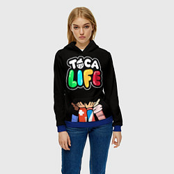 Толстовка-худи женская Toca Life: Friends, цвет: 3D-синий — фото 2