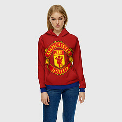 Толстовка-худи женская Manchester United F C, цвет: 3D-синий — фото 2