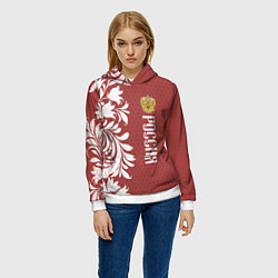 Толстовка-худи женская Сборная России, цвет: 3D-белый — фото 2