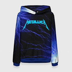 Женская толстовка METALLICA BLUE FLASH МЕТАЛЛИКА СИНИЕ МОЛНИИ