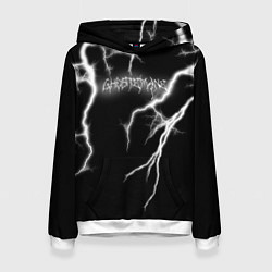 Толстовка-худи женская GHOSTEMANE Lightning Гостмейн Молния Надпись, цвет: 3D-белый