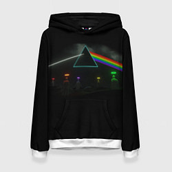 Толстовка-худи женская ПИНК ФЛОЙД PINK FLOYD LOGO, цвет: 3D-белый