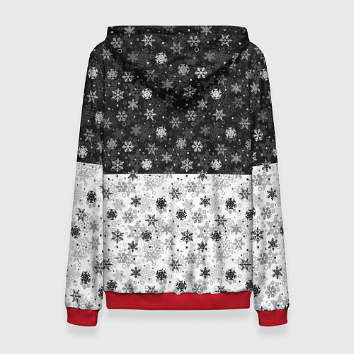 Женская толстовка С Новым Годом дед мороз и олень / 3D-Красный – фото 2