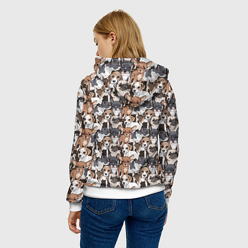 Женская толстовка Щенки Разных Пород / 3D-Белый – фото 4